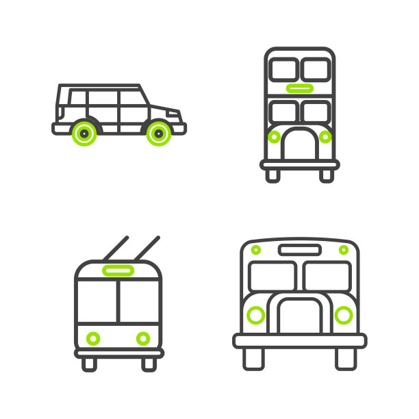 设专线校车无轨电车和双层巴士图片下载