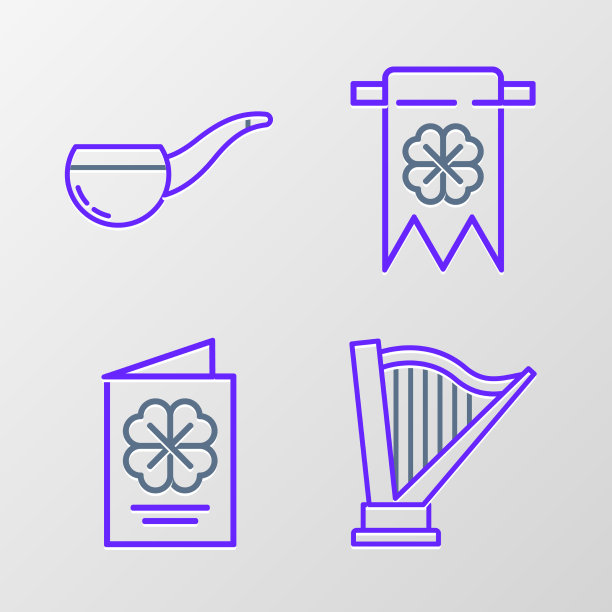 集行竖琴圣帕特里克节宣传册图片下载