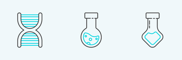 设置行试管和烧瓶化学DNA符号图片下载