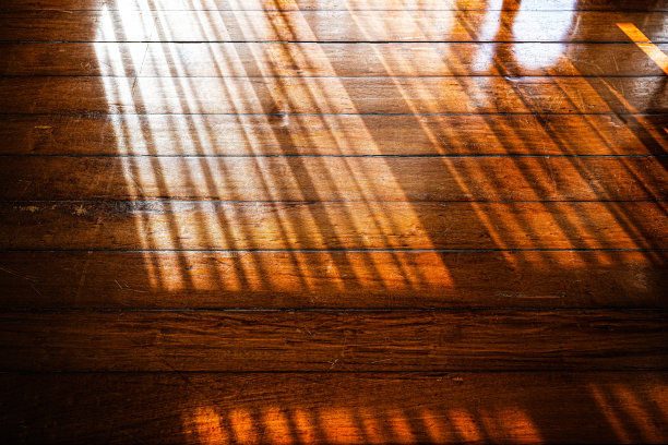 棕色木地板，阳光充足。图片下载