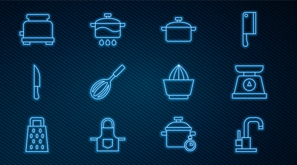 设置线水龙头鳞片烹饪锅厨房图片下载