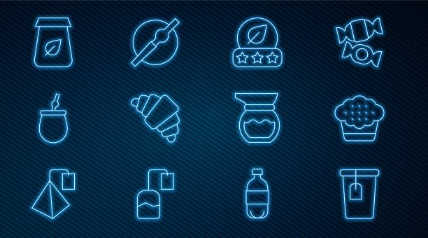 将茶袋和松饼茶叶放在线杯上图片下载