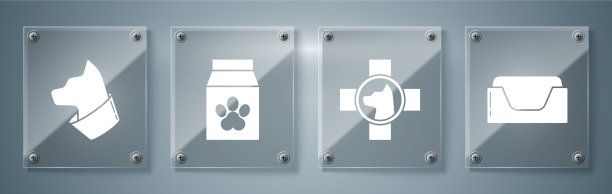 设置宠物床兽医诊所象征食品袋图片下载