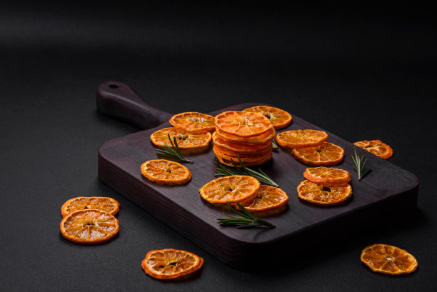 干圆形鲜橙色橘片图片下载