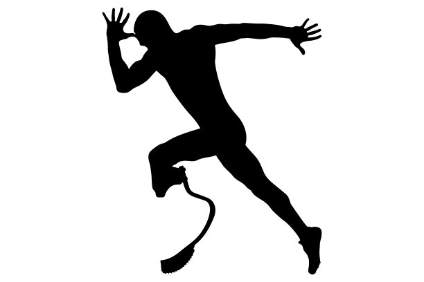 黑色剪影运动员跑步者残疾截肢者在白色背景上跑步，矢量插图，夏季体育比赛图片下载