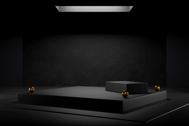 空旷抽象的工业混凝土内部。混凝土地板和黑暗的房间。三维演示图片下载