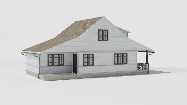 美国乡村别墅的3D渲染。游戏准备模式。高细节。图片下载