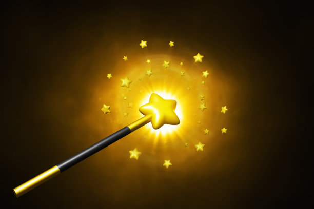 卡通魔术棒戏法3d插图图片下载