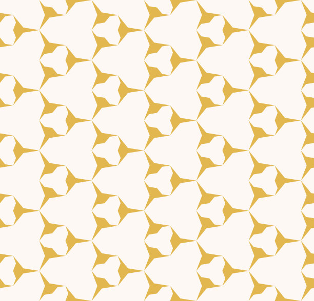 黄色和白色抽象几何无缝图案与三角形，六边形网格图片下载