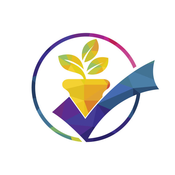 检查花园矢量标志设计。检查和花盆图标。图片下载