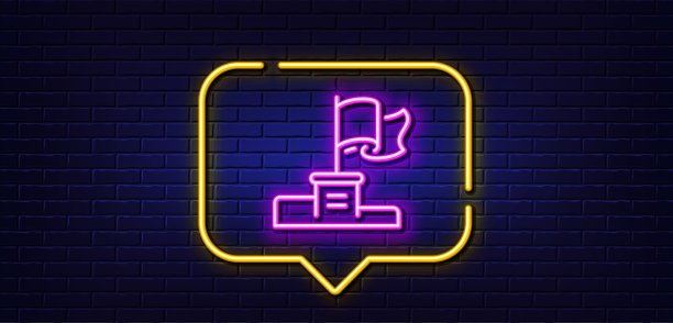 胜利旗帜线性图标图片下载