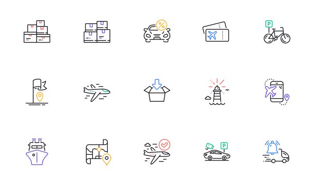 批发商品，旗帜和船线图标网站，印刷。为设计。向量图片下载