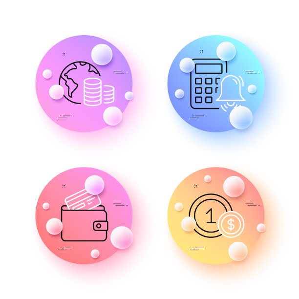 预算，借记卡和美元硬币最小线图标。对于web应用，打印。向量图片下载