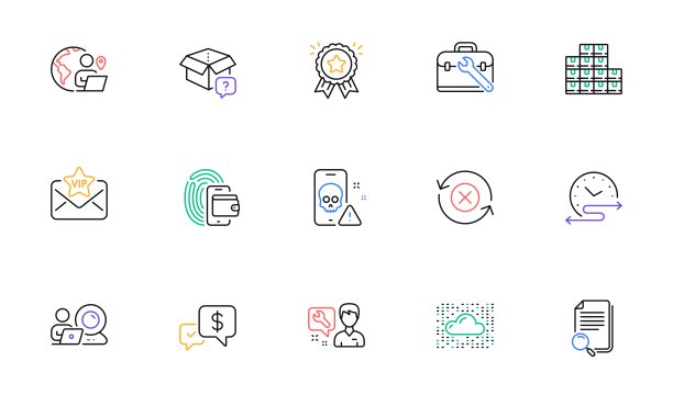 维修人员，Vip邮件和云系统行图标网站，打印。为设计。向量图片下载
