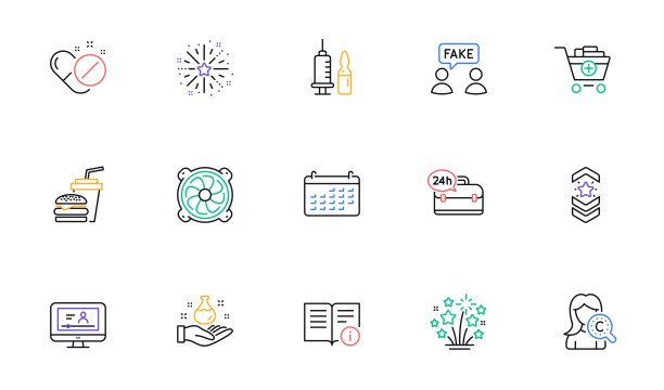 医疗接种，烟花爆炸和肩带线图标的网站，印刷。为设计。向量图片下载