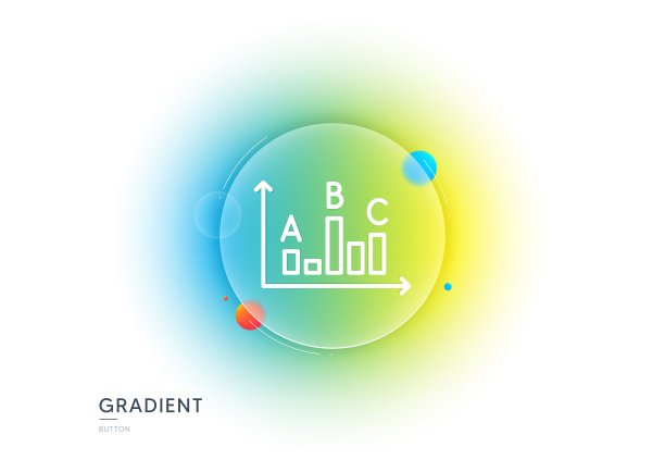 调查结果行图标。最好的答案符号。渐变模糊按钮。向量图片下载