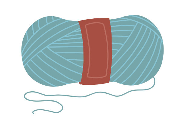 羊毛红球。手工艺涂鸦。矢量图图片下载