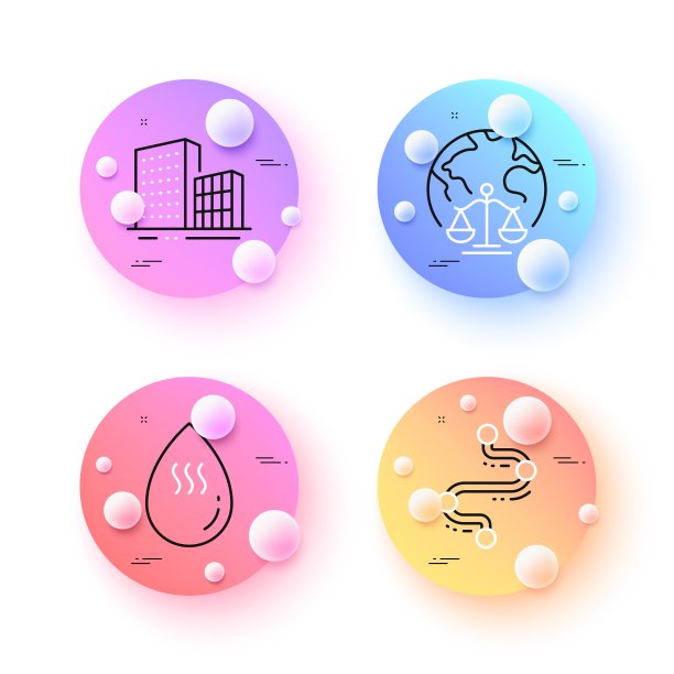 时间轴，裁判法院和建筑物最小线图标。对于web应用，打印。向量图片下载