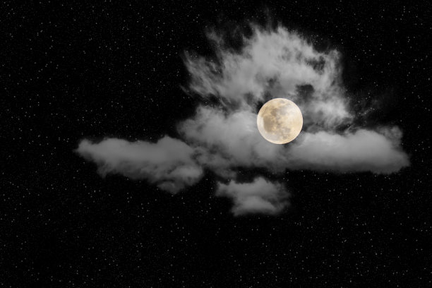 月亮和云与夜空背景图片下载