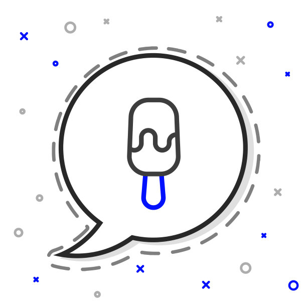 线冰淇淋棒上的图标孤立在白色图片下载