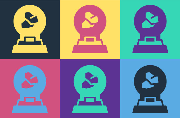 波普艺术展览与各种矿物岩石图片下载