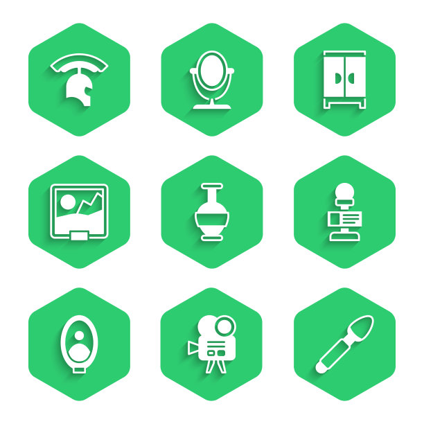 设置古老的双耳瓶复古影院相机银色图片下载