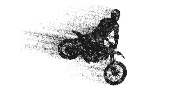 一个摩托车越野骑手的抽象剪影，男人正在做一个魔术，孤立在白色背景上。Enduro摩托车运动运输。矢量图图片下载