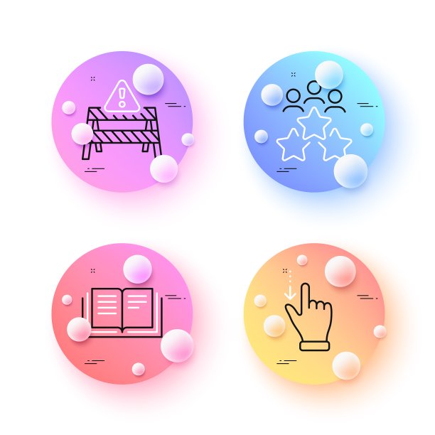 商务会议，警告道路和触摸屏手势最小线图标。对于web应用，打印。向量图片下载