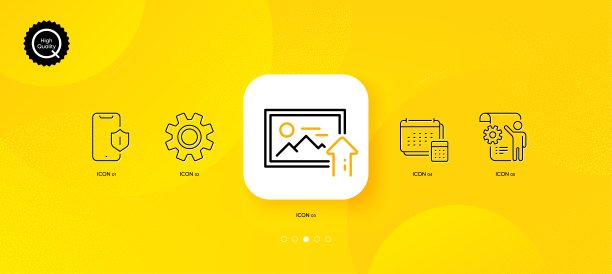 帐户，上传照片和服务最小行图标。对于web应用，打印。向量图片下载