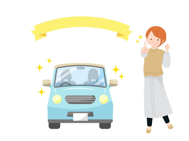 年轻女子买了一辆新车和一辆简单的车图片下载