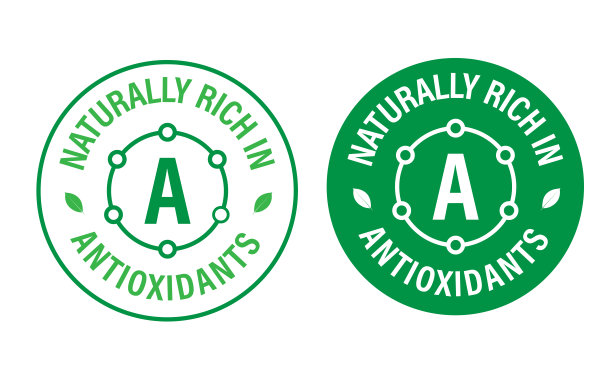天然富含抗氧化剂，矢量图标，颜色绿色图片下载