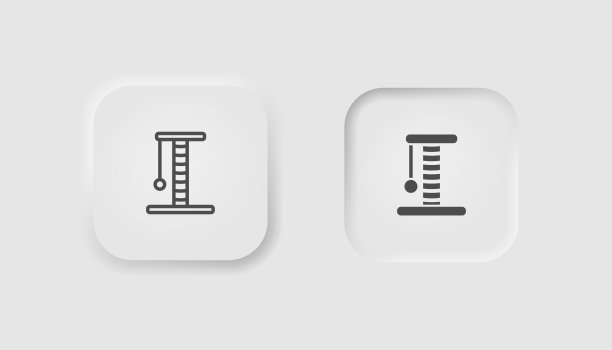 抓挠后图标在新形态风格。商业图标，白色UI, UX。宠物的象征。猫，动物，小猫咪，塔，携带，嬉戏。Neumorphic风格。矢量插图。图片下载
