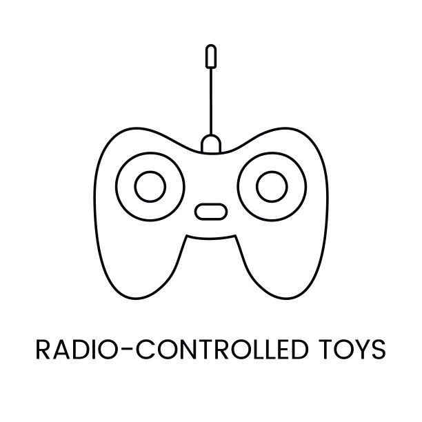 无线电控制玩具，遥控从玩具线图标矢量，插图儿童网上商店图片下载