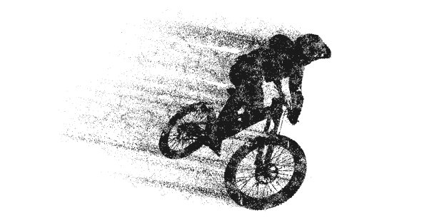 一个mtb骑手的抽象剪影，男人正在做一个戏法，孤立在白色背景上。山地自行车运动交通工具。矢量图图片下载