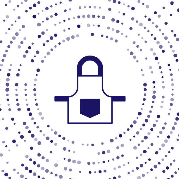 蓝色厨房围裙图标孤立在白色图片下载