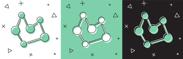 设置化学公式图标隔离在白色和图片下载