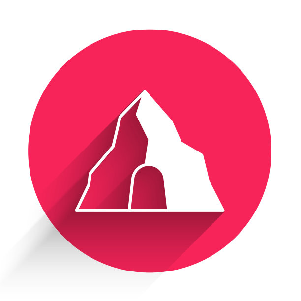 白色的金矿图标孤立着长长的影子图片下载