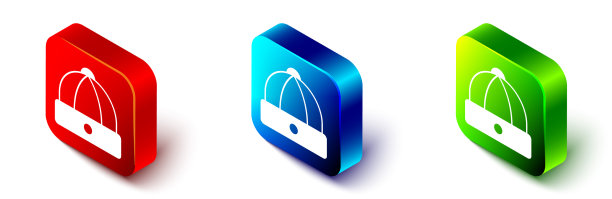 等距中国帽子图标孤立在白色图片下载