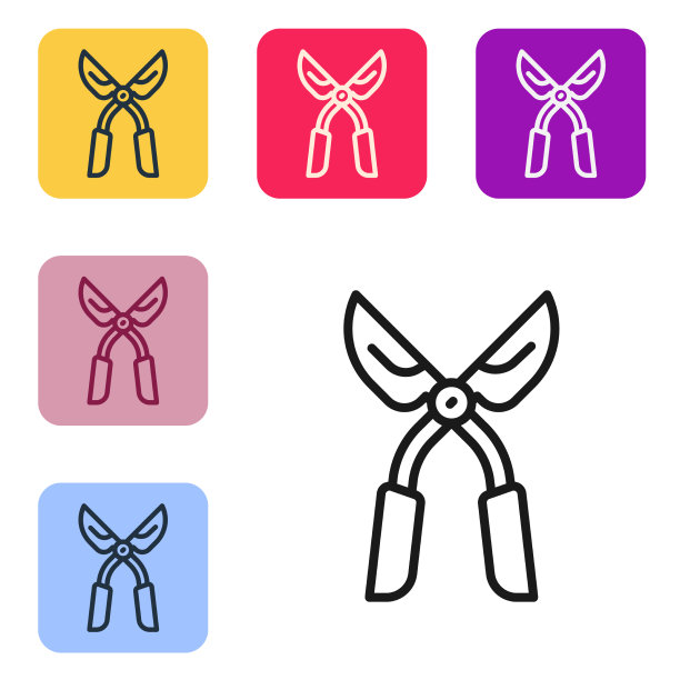 黑线手工园艺剪刀图片下载