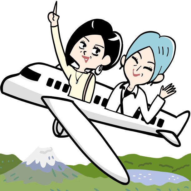 两个女人在飞机上旅行图片下载
