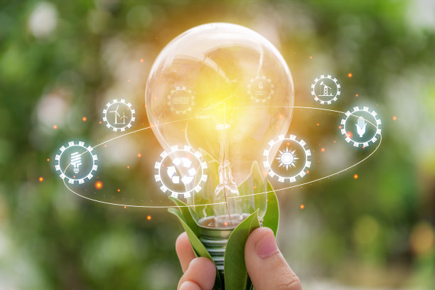 环保、可再生、可持续能源。植物生长在球茎概念图片下载