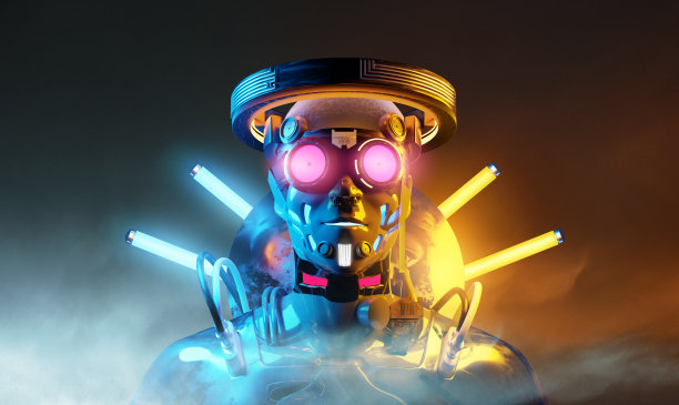 科幻小说中的人类与科技的结合图片下载