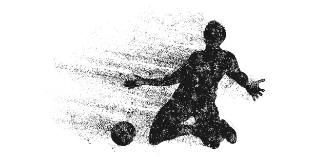 足球运动员在行动中孤立的白色背景。矢量图图片下载