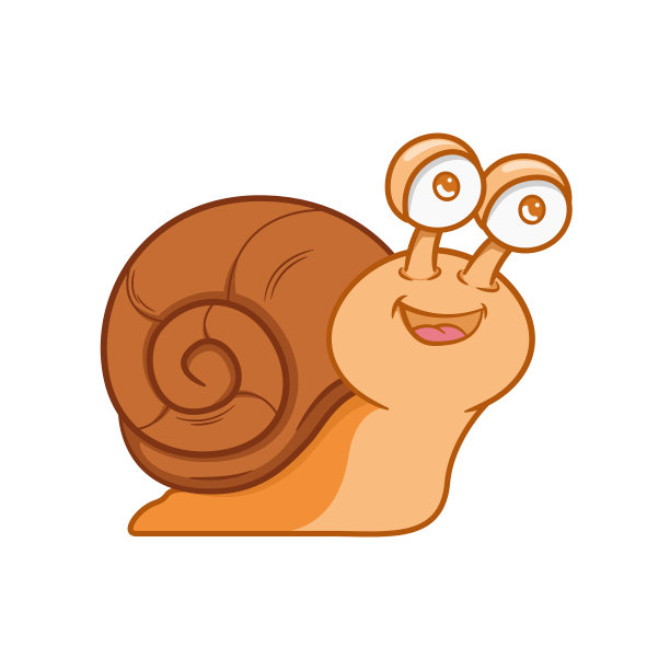 可爱的卡通蜗牛吉祥物插图设计与表达。适用于儿童书籍和标志吉祥物图片下载