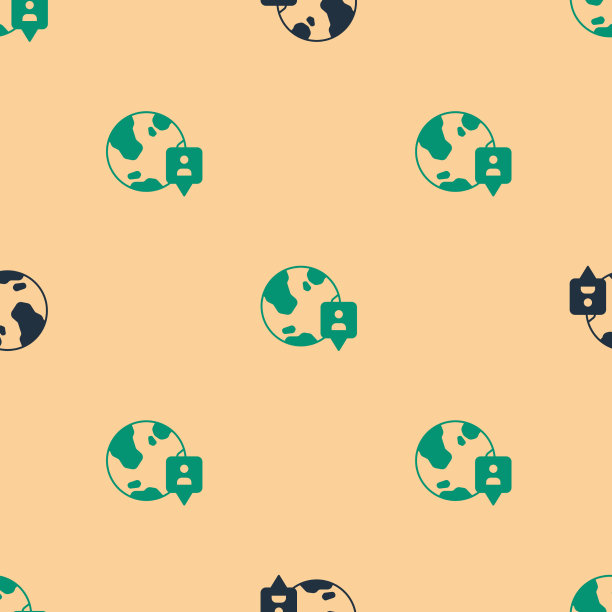 全球图标上的绿色和黑色位置图片下载