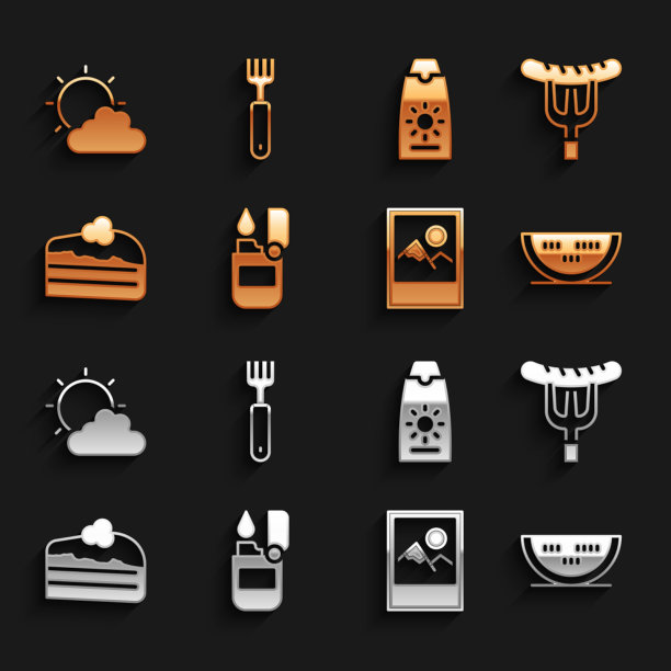 把香肠放在西瓜叉上图片下载