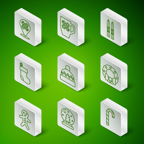 设定线圣诞糖果拐杖雪花球图片下载