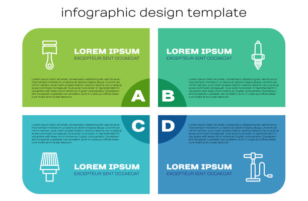 设置行汽车空气滤清器和发动机活塞泵图片下载