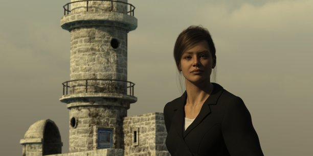 美丽的女士，3D渲染图片下载