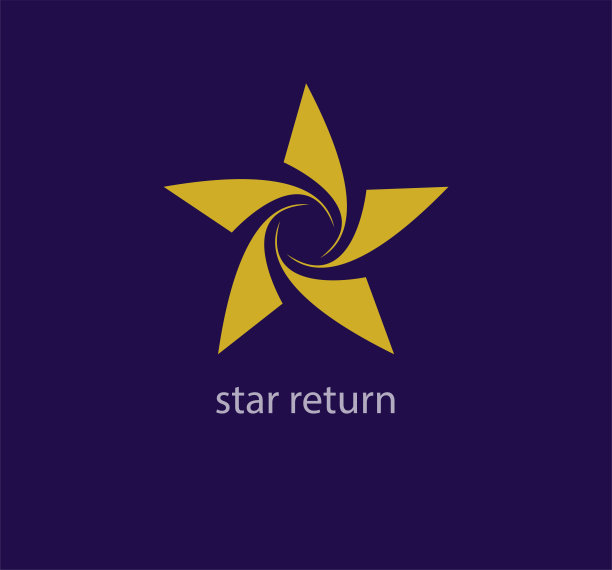 现代内敛的明星标志。独特的颜色过渡。图片下载